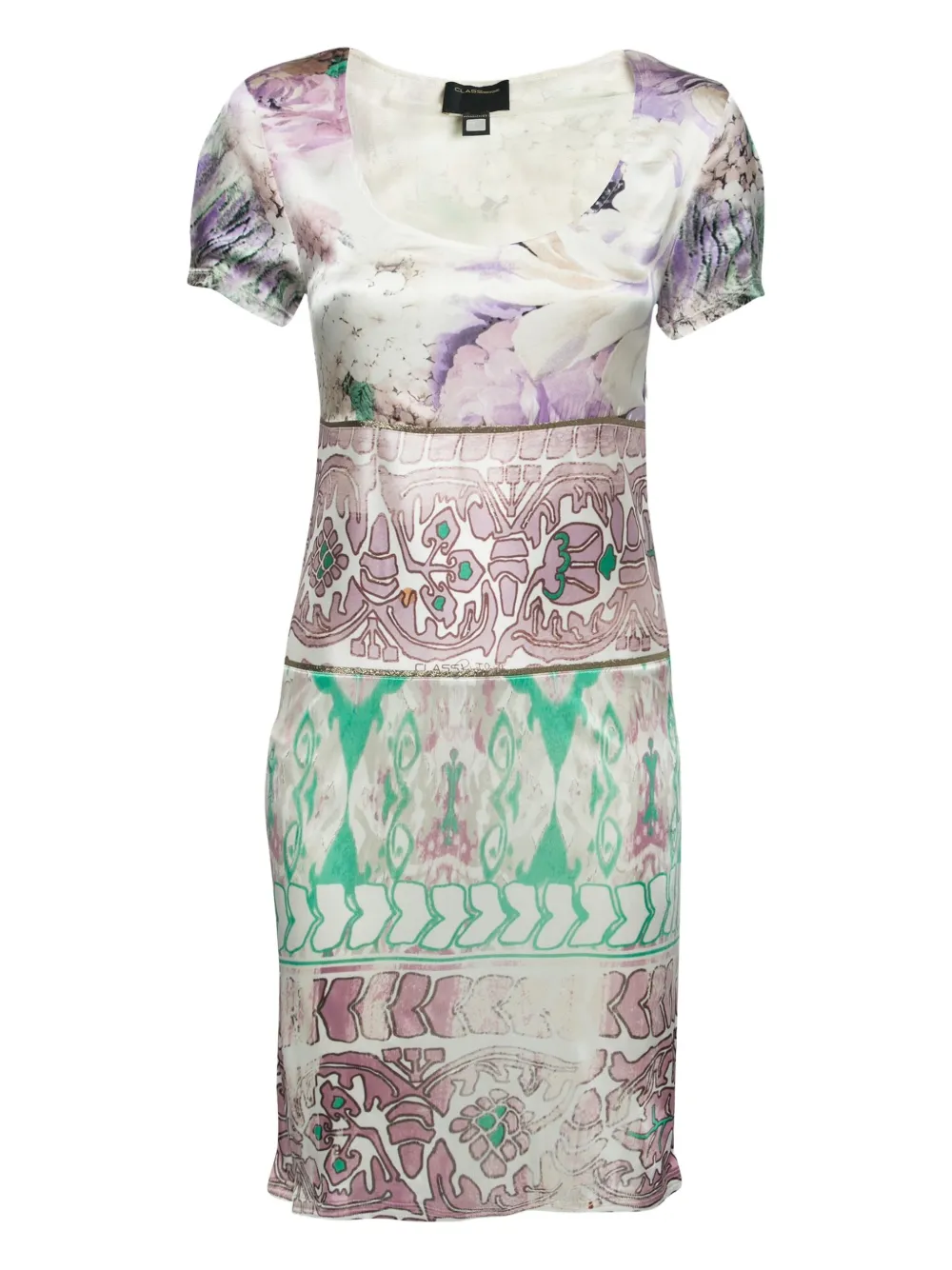pre-owned mix-print midi dress