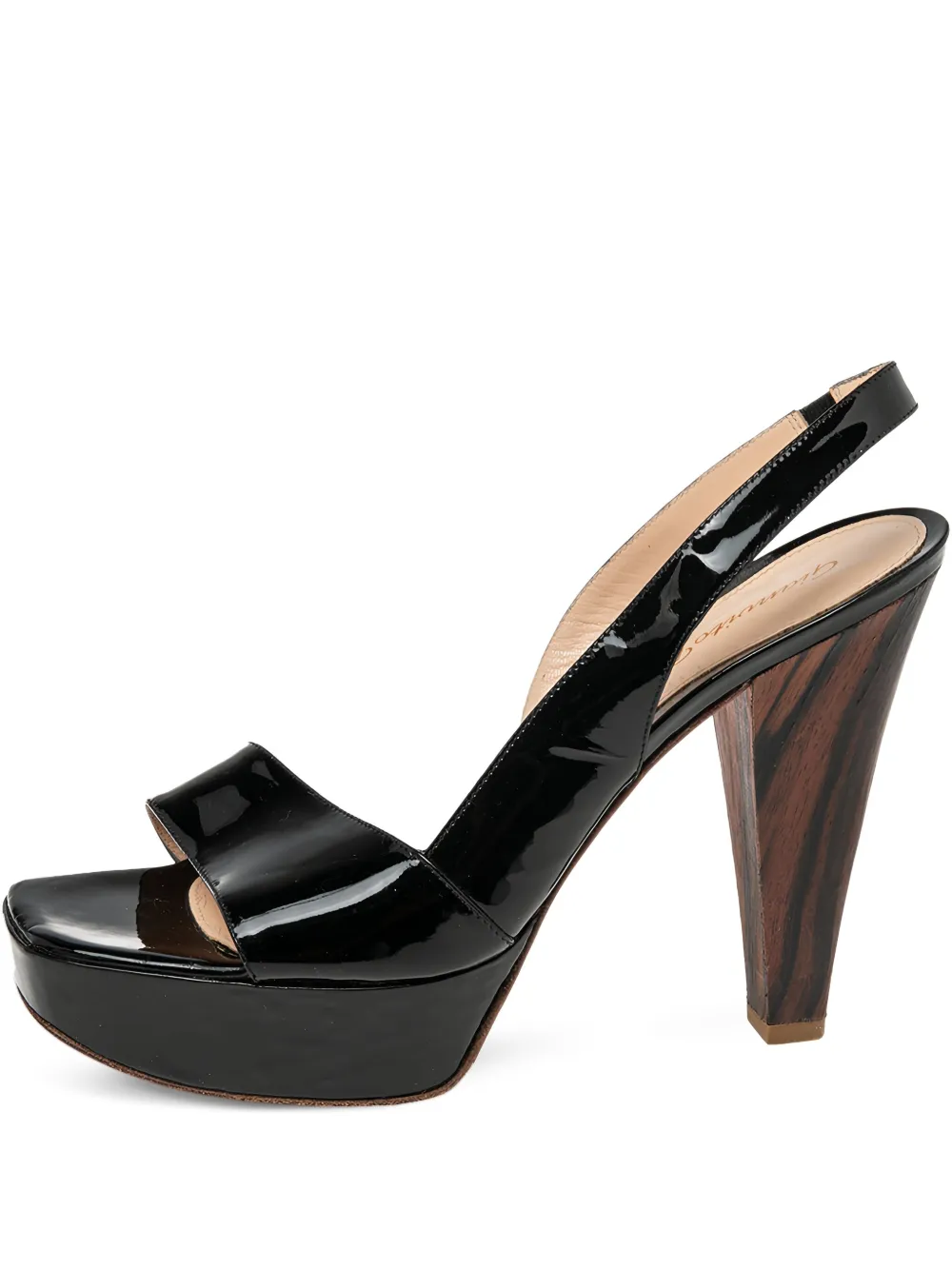 Gianvito Rossi patent-finish platform slingback sandals | Black | Image 1