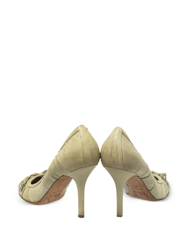 Christian Dior Pre-Owned シャーリング レザーパンプス