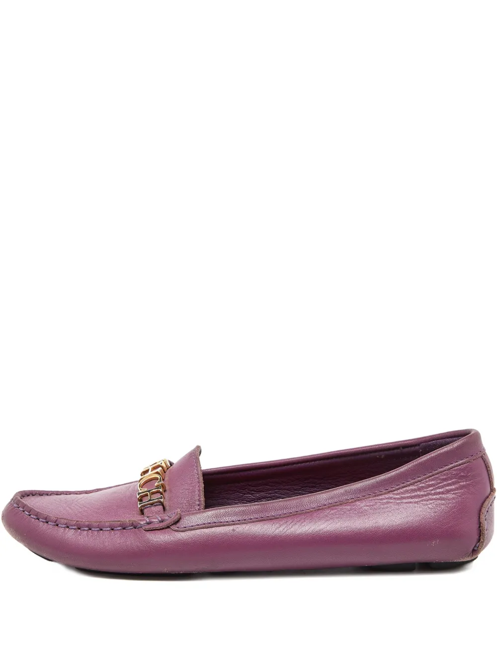 Carolina Herrera Vintage Pre-owned logo-embellished loafers | Purple | Image 1