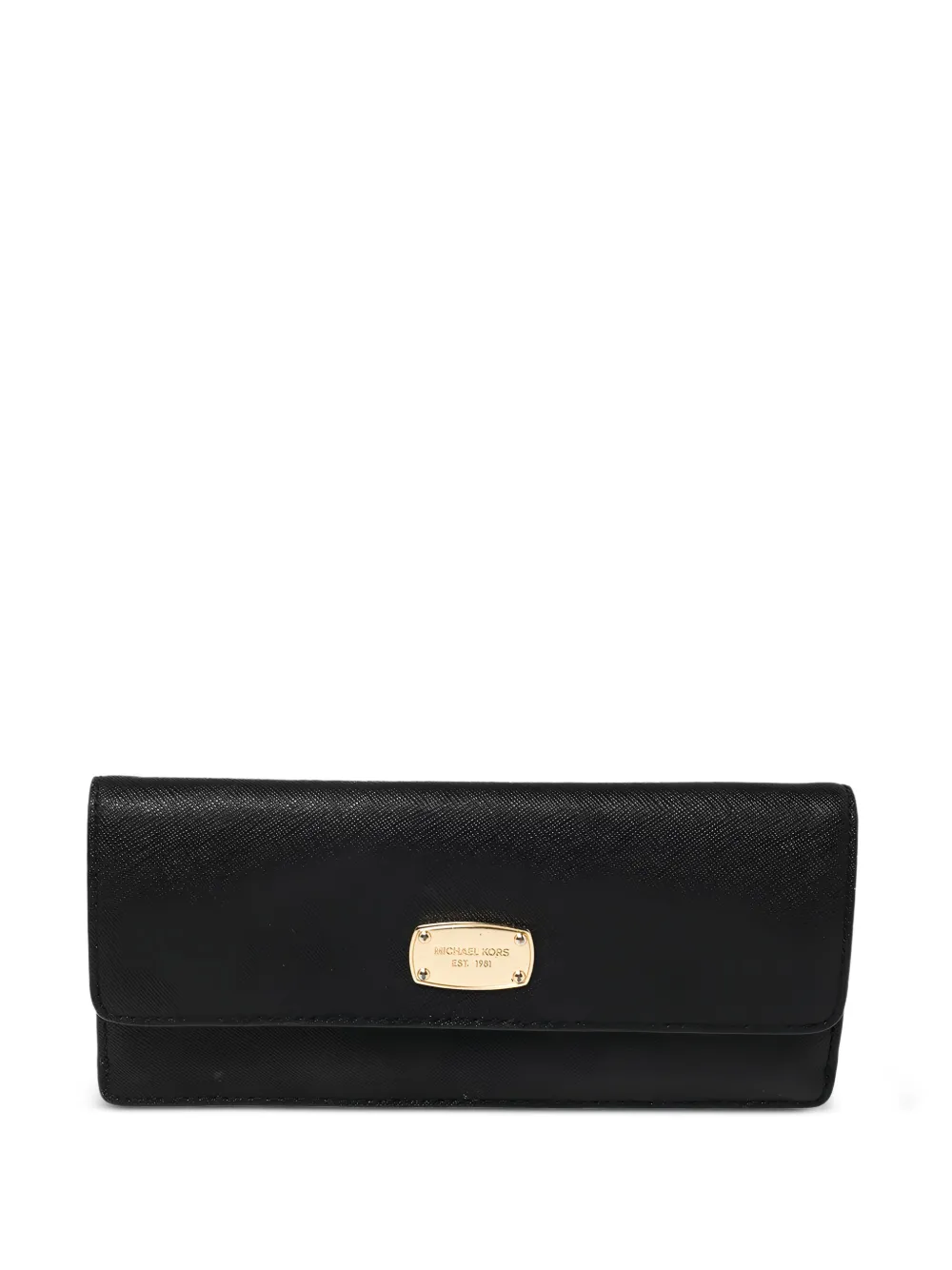 Michael Kors Vintage プレオウンド ロゴプレート 財布 - ブラック Michael Kors Vintage プレオウンド ロゴプレート 財布 - ブラック