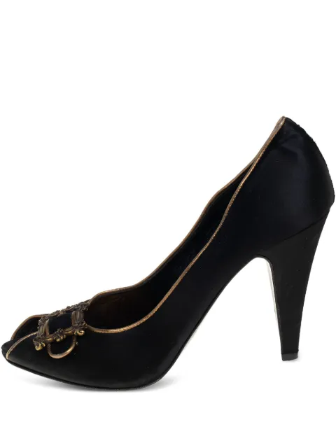 Le Silla 95mm peep-toe buckle-detail pumps