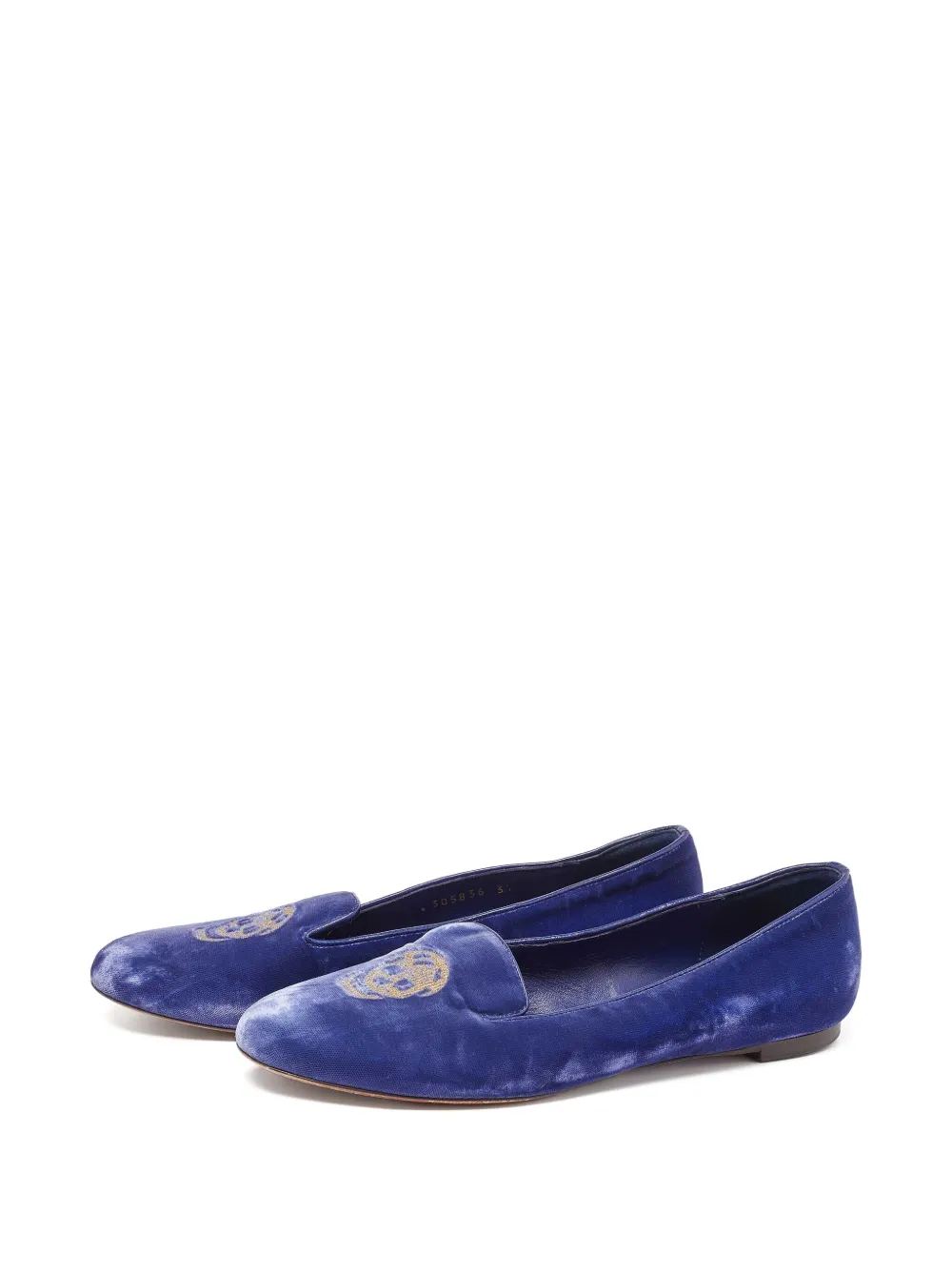 Alexander McQueen Pre-Owned skull-motif loafers | Blue | Image 1