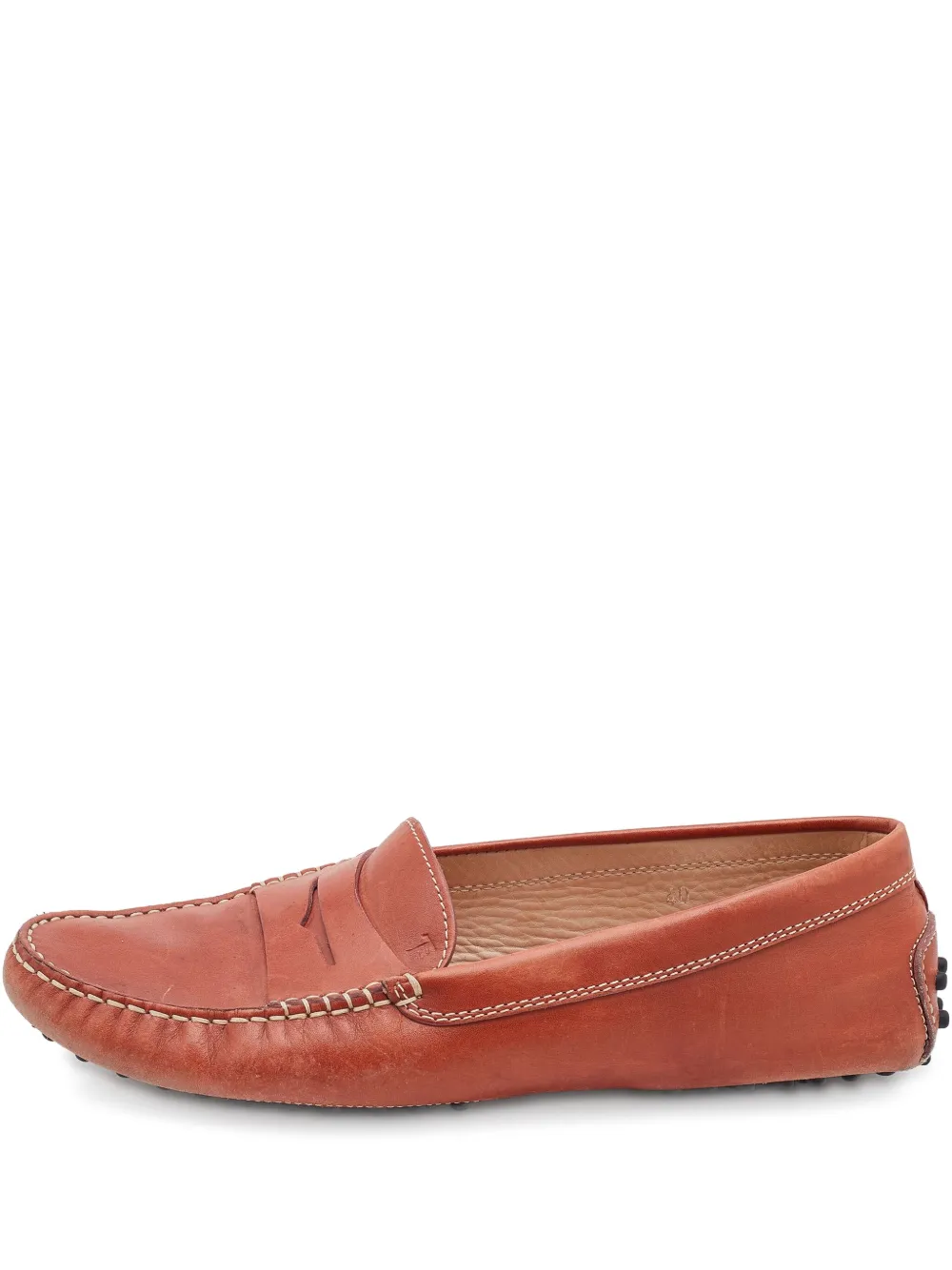 Tod's Vintage penny-slot loafers | Orange | Image 1