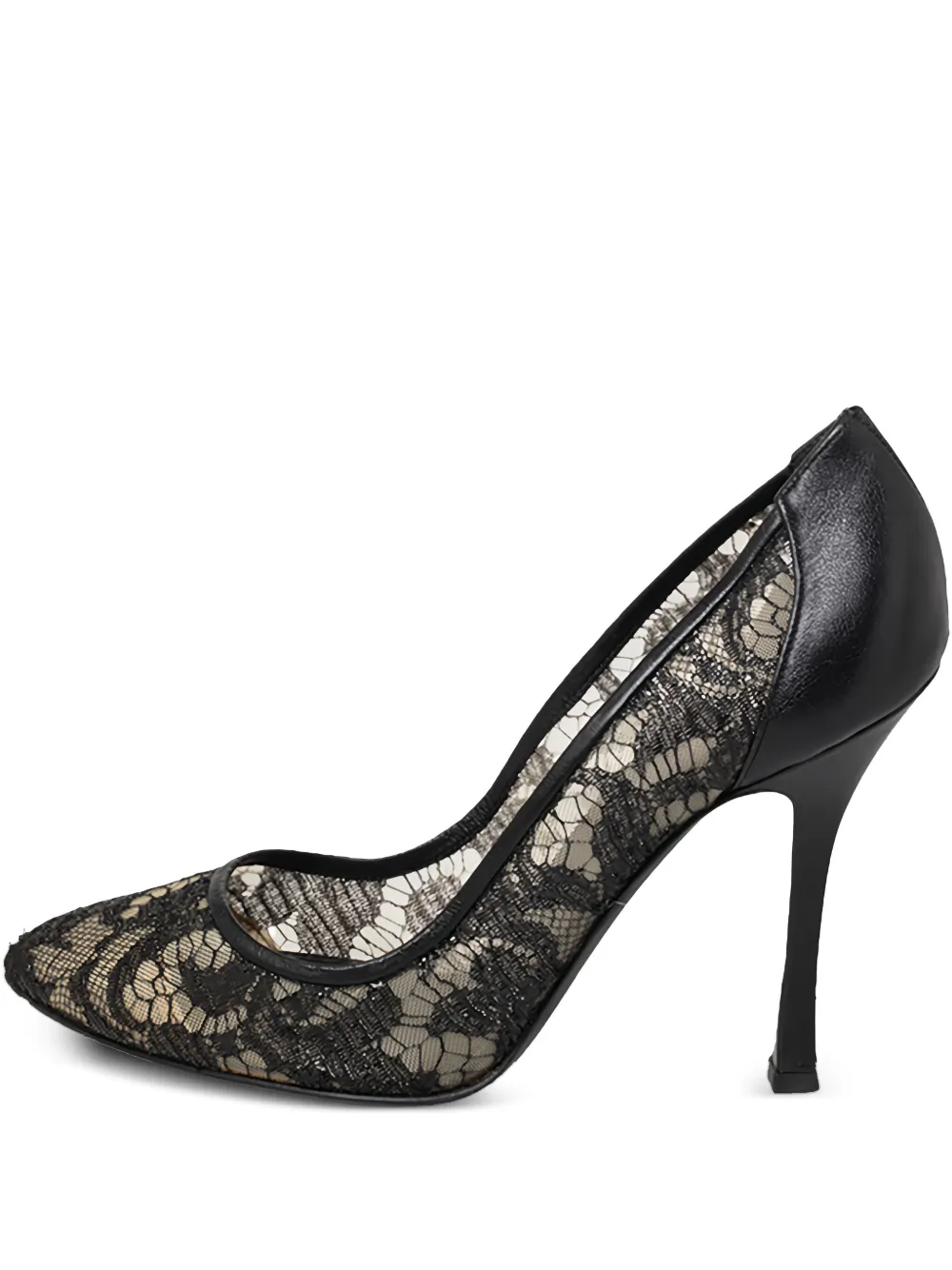 Sergio Rossi pre-owned 105mm lace-embellished pumps | Black | Image 1