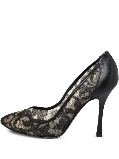Sergio Rossi pre-owned 105mm lace-embellished pumps