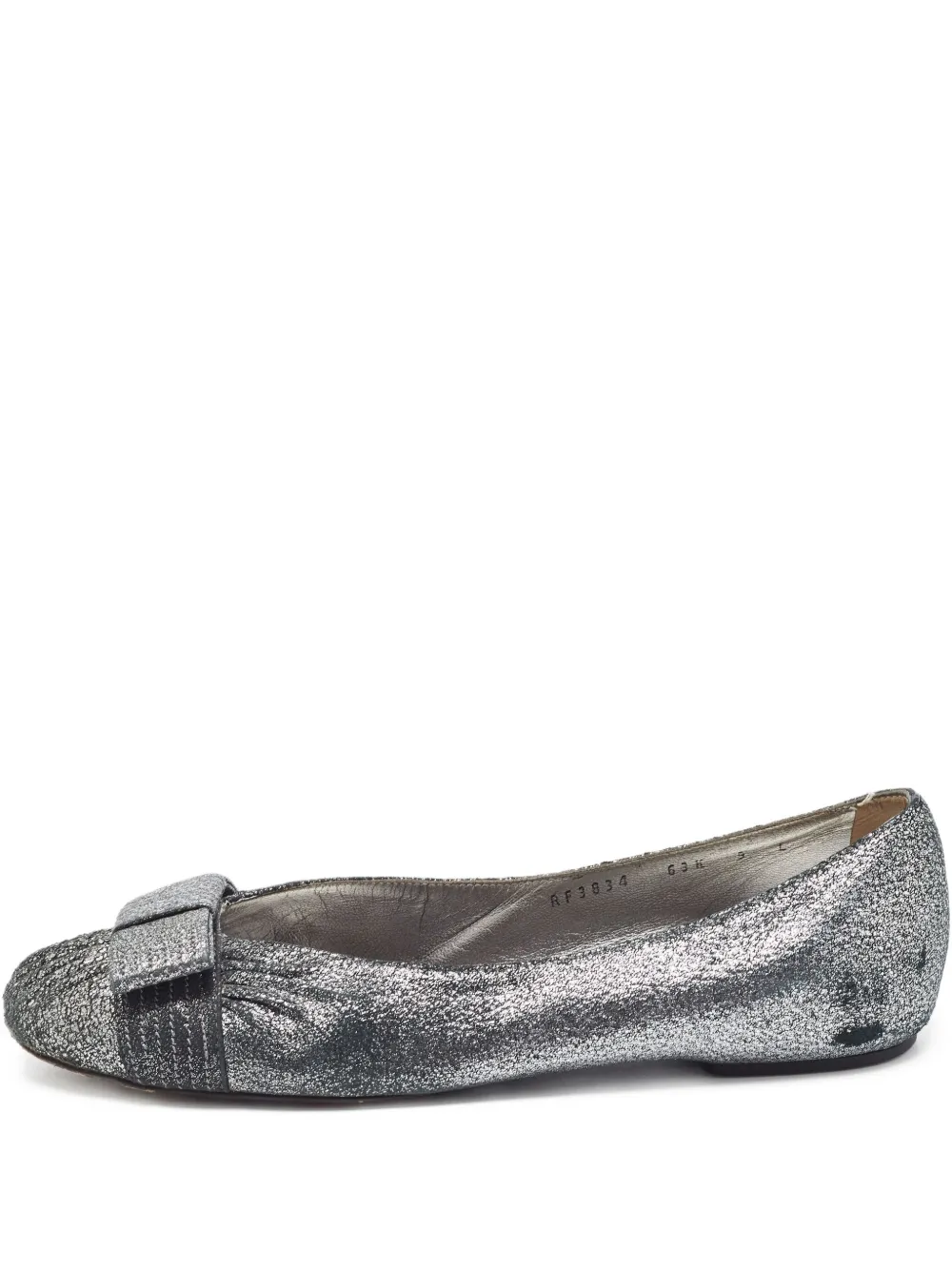 Ferragamo Pre-Owned metallic-effect ballet flats | Silver | Image 1