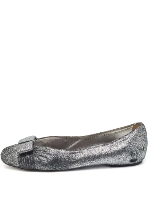 Ferragamo Pre-Owned flats con efecto metalizado