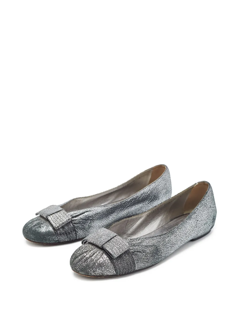 Ferragamo Pre-Owned metallic-effect ballet flats | Image 2