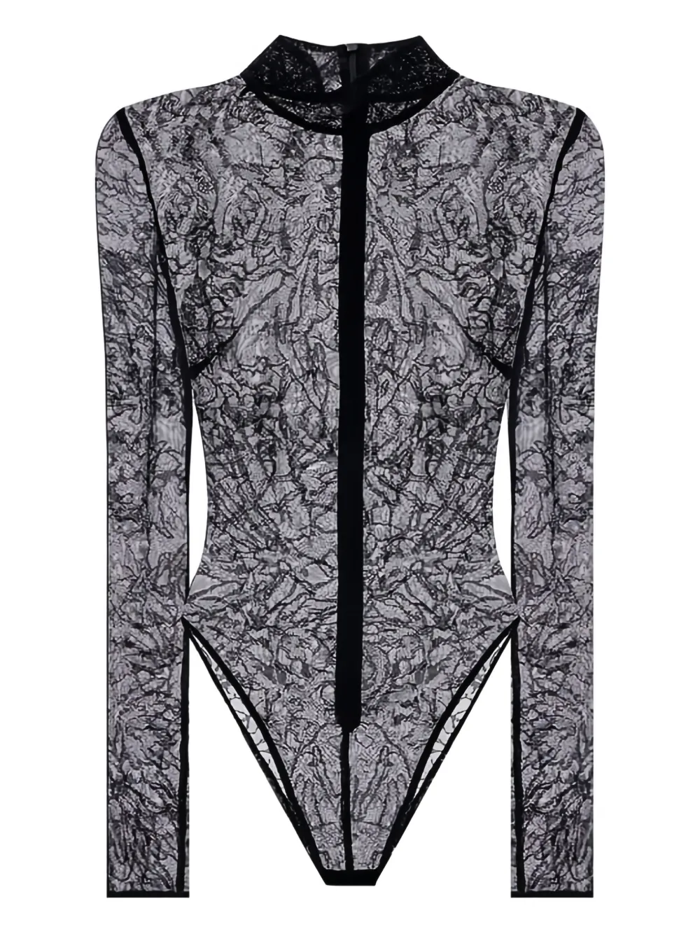 David Koma floral-lace high-neck bodysuit | Black | Image 1