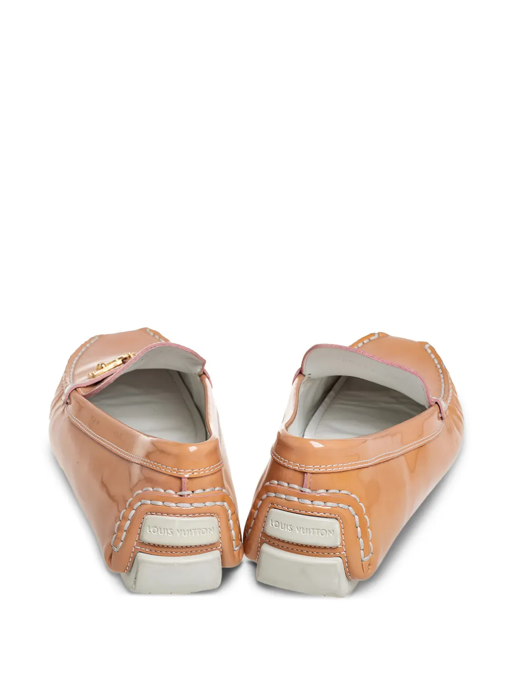 Louis Vuitton Pre-Owned Loafers van lakleer - Bruin
