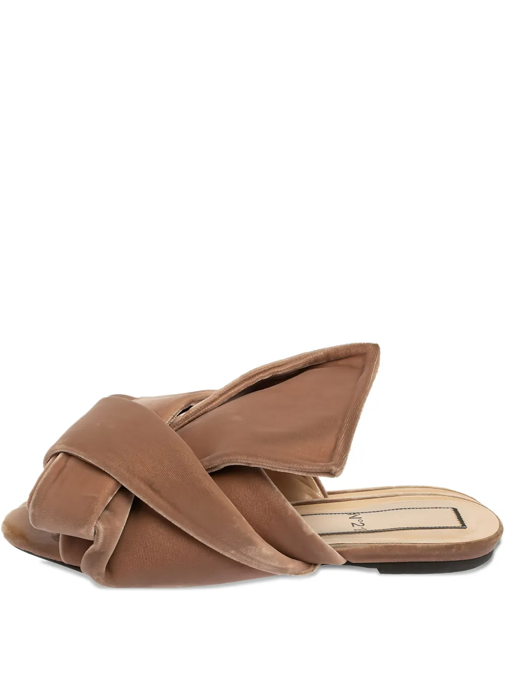 Nº21 Pre-owned knotted velvet slide sandals | Neutrals | Image 1