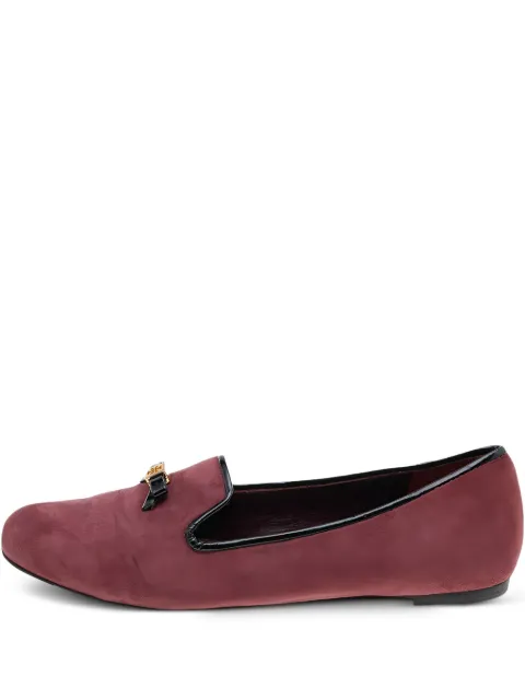 Tory Burch pre-owned bow-detailing suede loafers