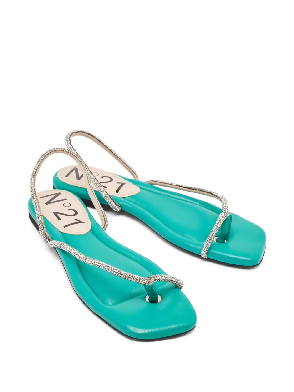 Nº21 pre-owned crystal-embellished flat sandals | Image 2