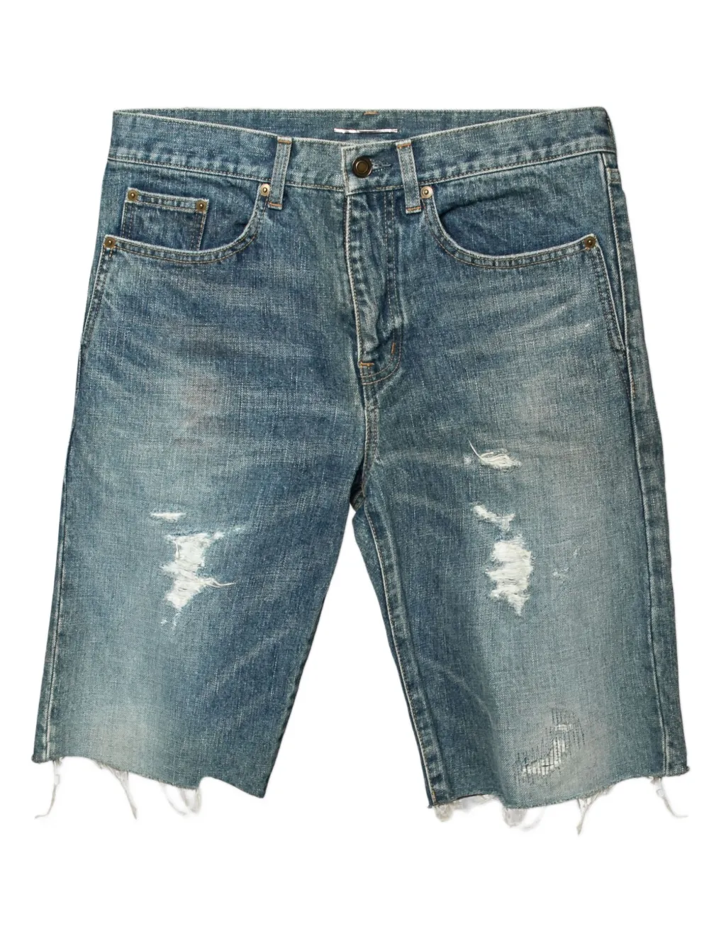 Saint Laurent Pre-Owned 코튼 쇼츠 | 블루 | Image 1