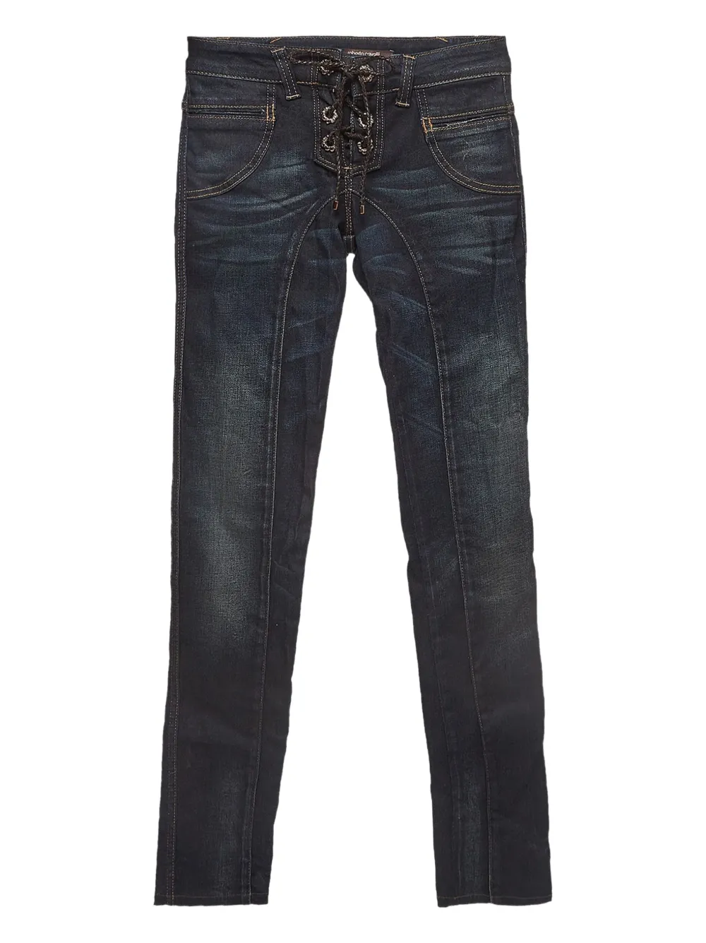 Roberto Cavalli pre-owned lace-up jeans | Blue | Image 1