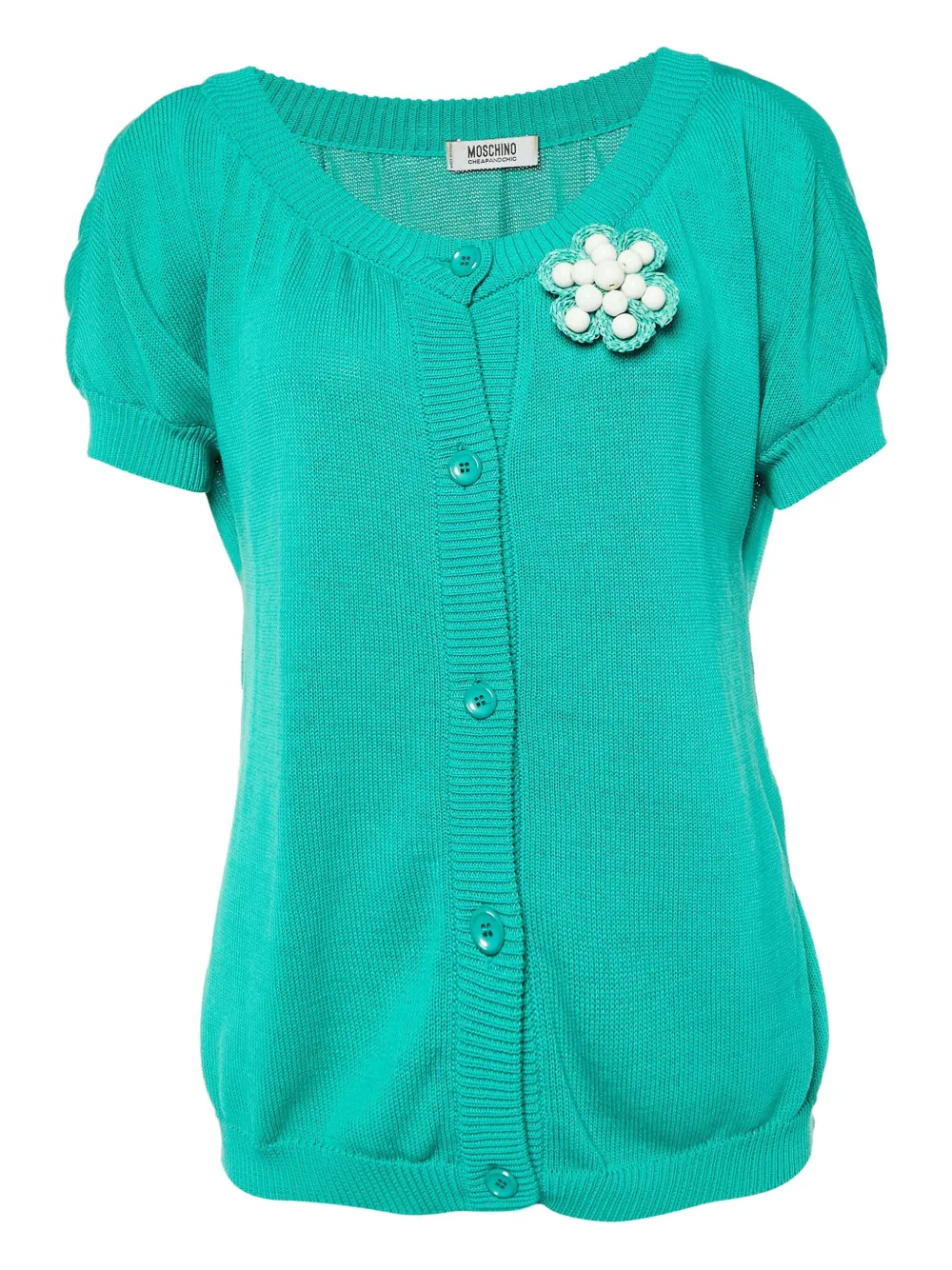 Moschino Pre-Owned floral-appliqué cardigan | Green | Image 1