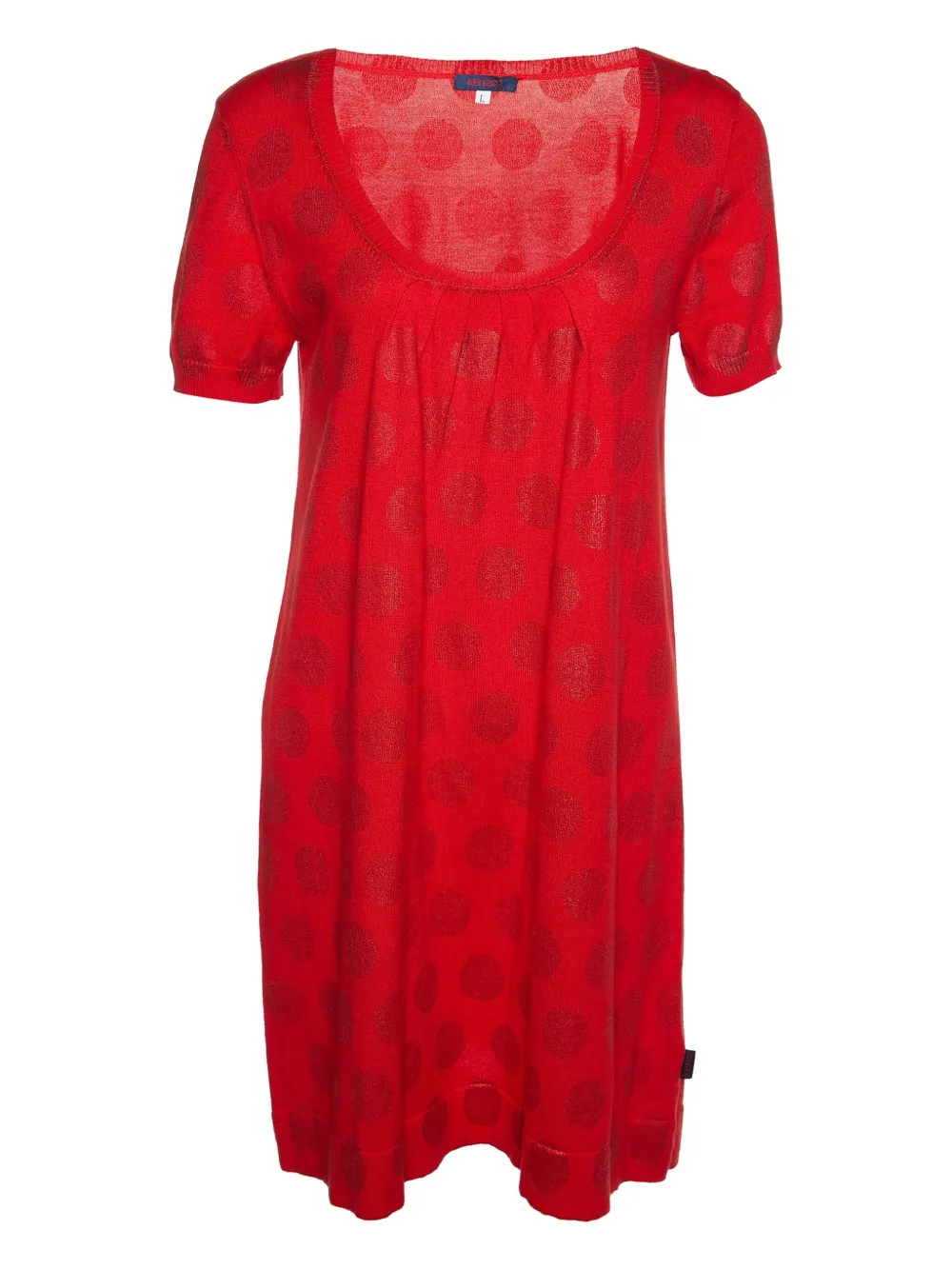 polka-dot short-sleeve dress