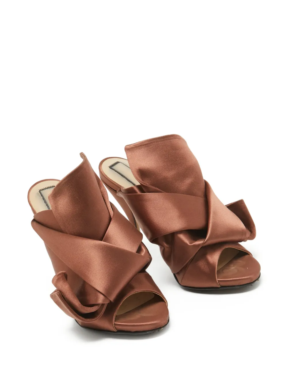 Nº21 120mm knotted satin sandals | Heeled Sandals | Image 2