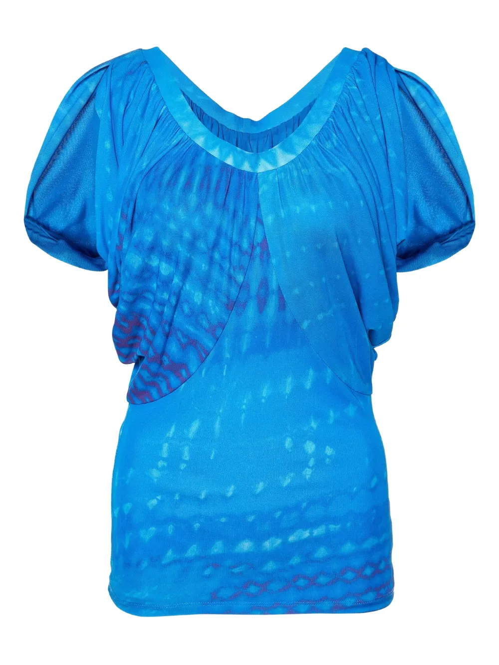 printed draped blouse