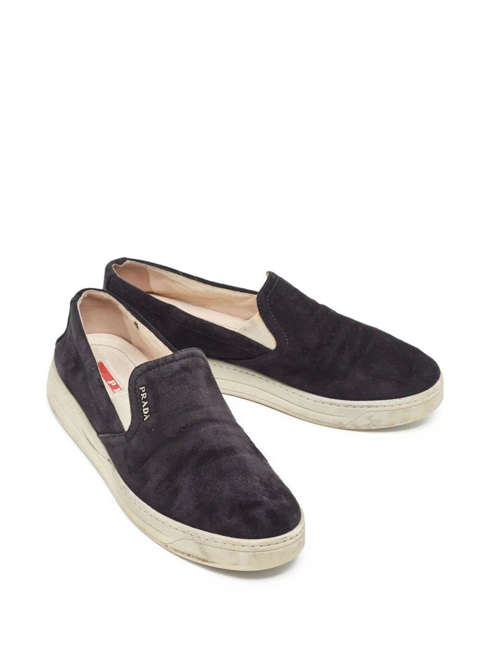Prada Pre-Owned Suède slip-on sneakers - Zwart
