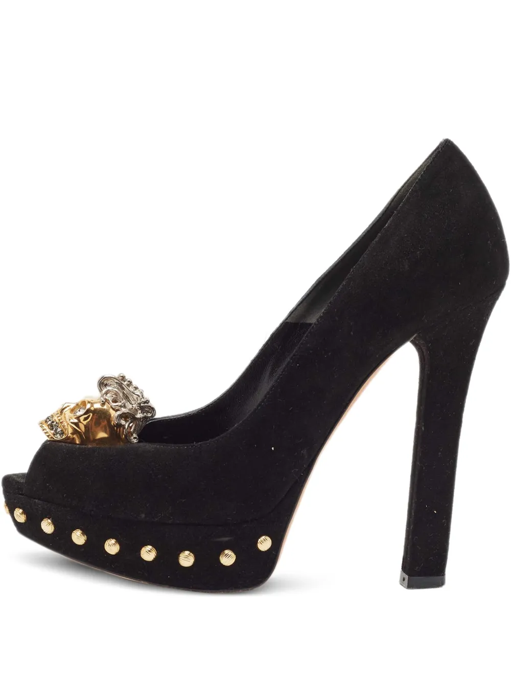 110mm stud-embellished peep-toe pumps