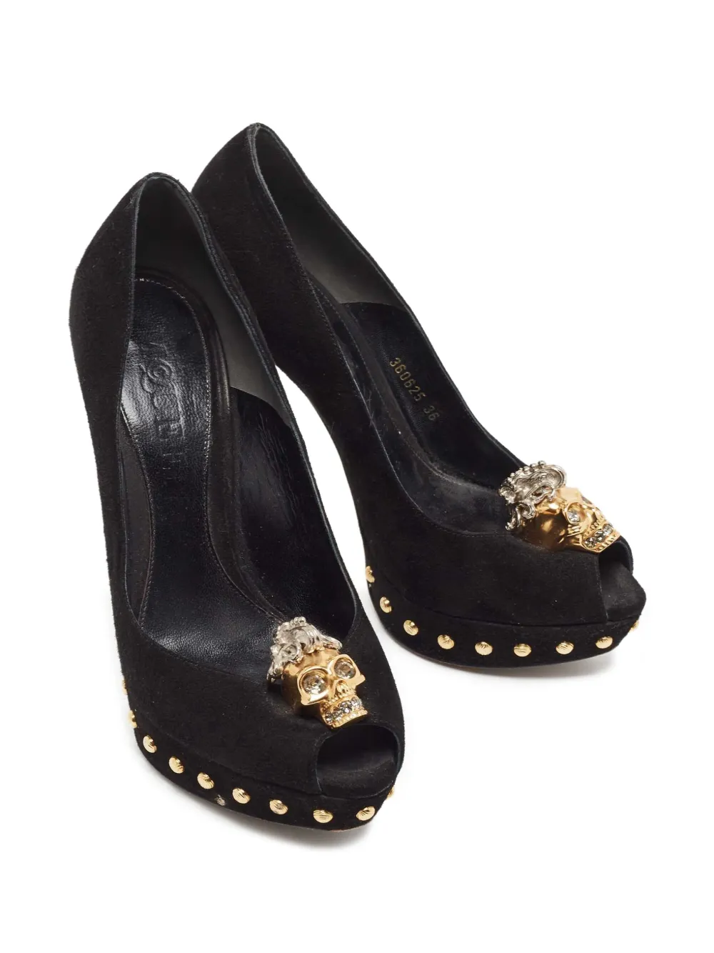 Alexander McQueen Pre-Owned 110 mm pumps verfraaid met studs en open neus - Zwart