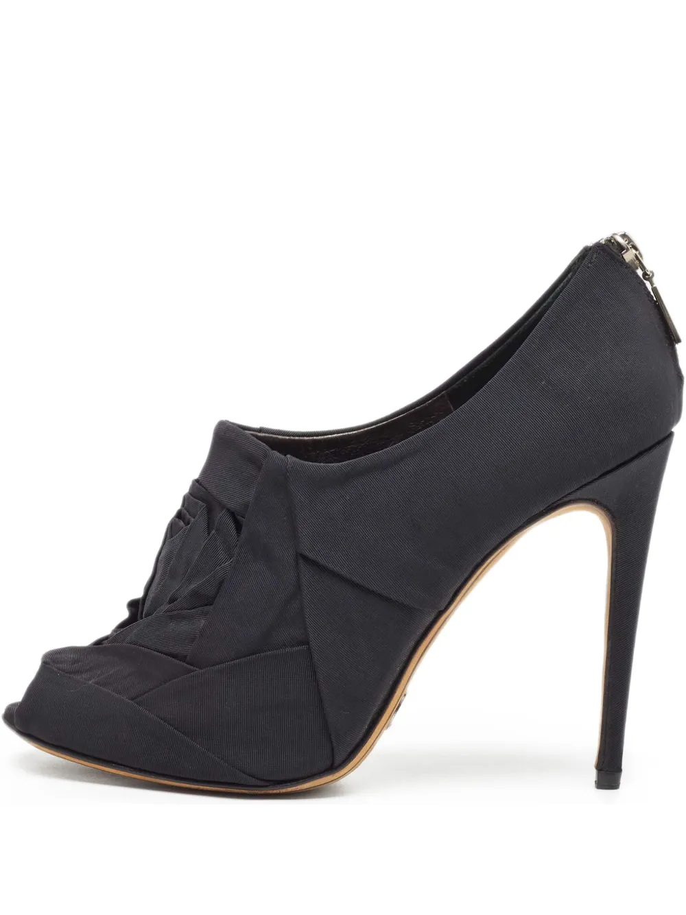 Dolce & Gabbana Pre-Owned pleated peep-toe ankle boots | Black | Image 1