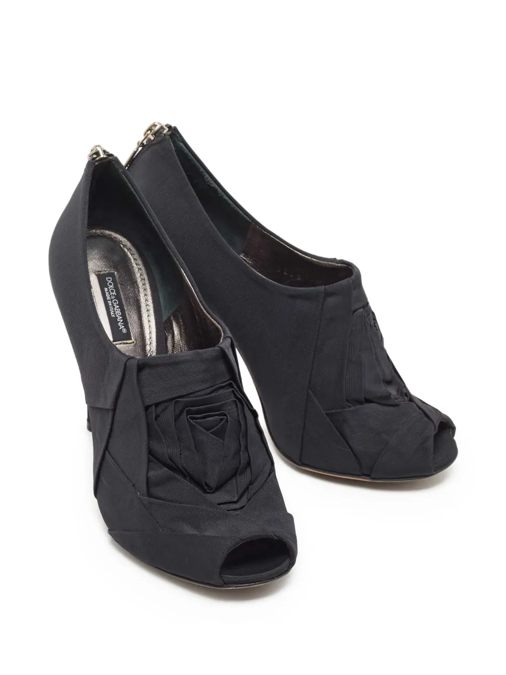 Dolce & Gabbana Pre-Owned pleated peep-toe ankle boots | Image 2