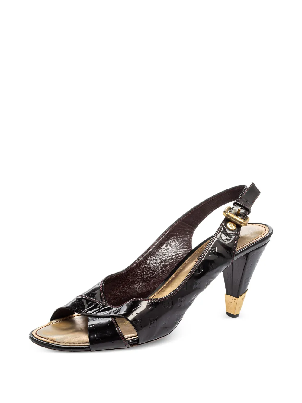 Louis Vuitton Pre-Owned 80 mm sandalen met lakleren afwerking - Zwart