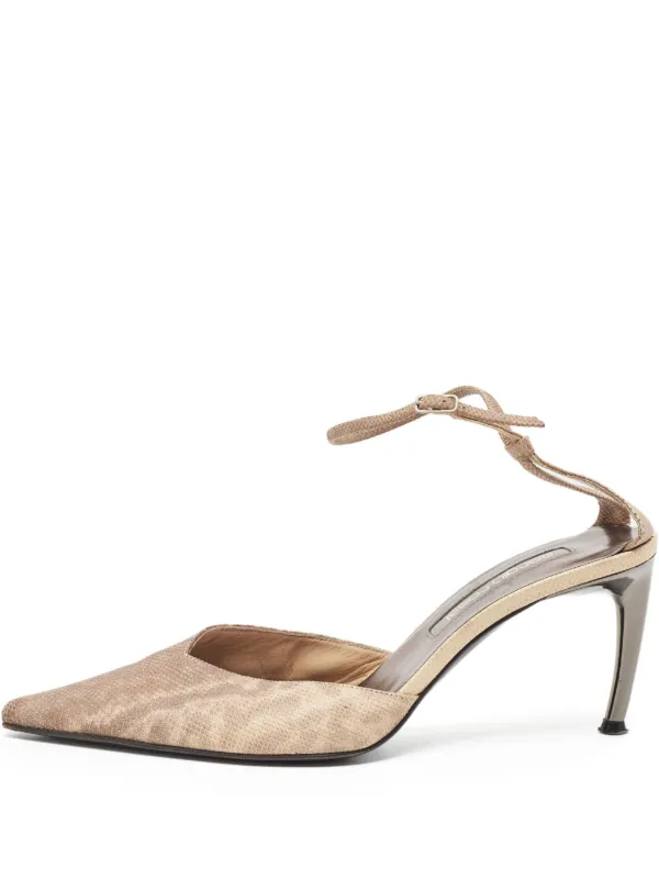 Escarpins Sergio Rossi Beige Avec Strass - Taille 38, Talons, Cuir, Parfait état