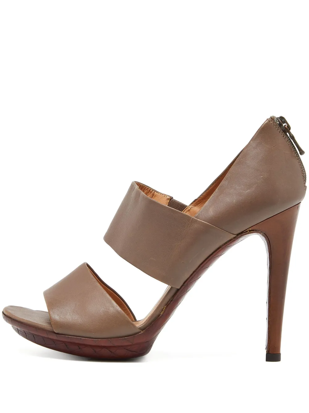 Bottega Veneta Pre-Owned 110mm two-band high-heel sandals | Grey | Image 1