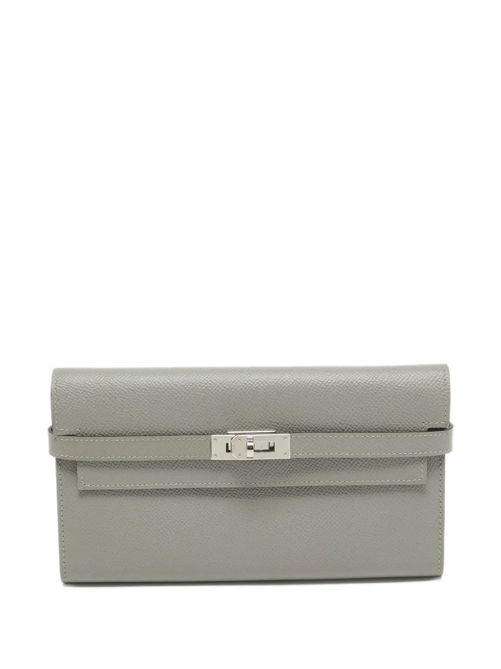 Hermès Pre-Owned Kelly To Go grain-textured flap clutch | Grey | Image 1