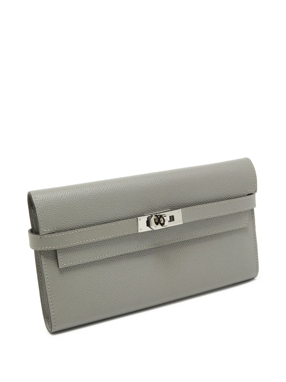 Pre-owned Hermes Kelly To Go Grain-textured Flap Clutch