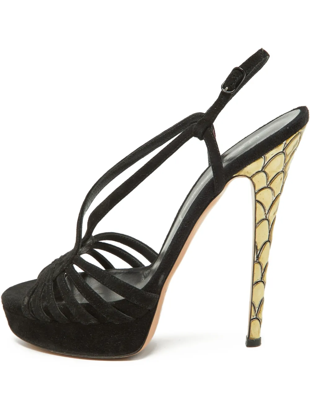 Casadei Vintage sandales pre-owned 140 mm en daim | noir | Image 1