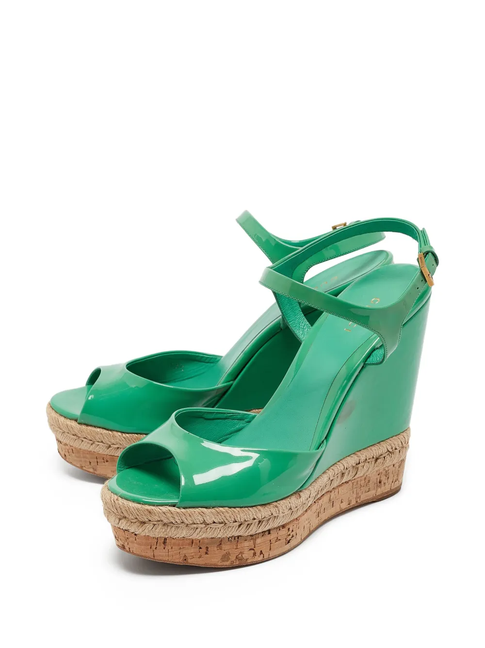 Gucci Pre-Owned 140 mm Hollie sandalen met sleehak - Groen