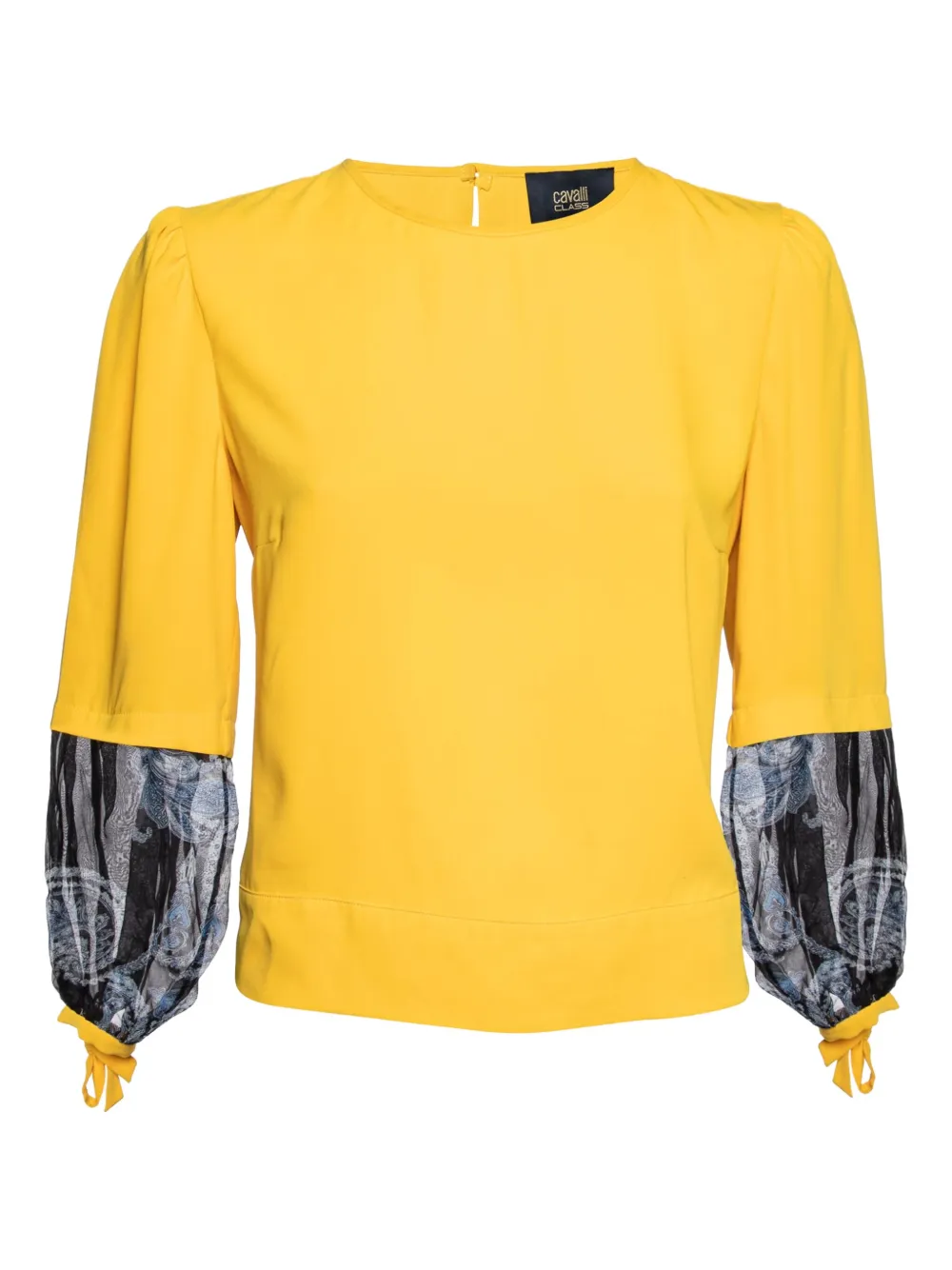pre-owned printed balloon-sleeves top