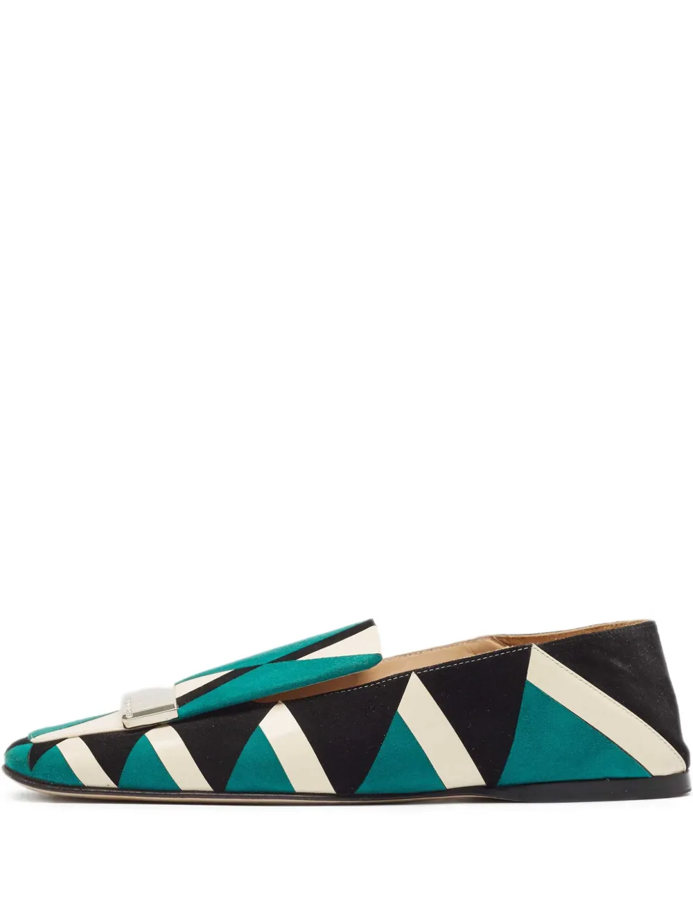 Sergio Rossi Vintage Pre-owned geometric-pattern ballet flats | Blue | Image 1