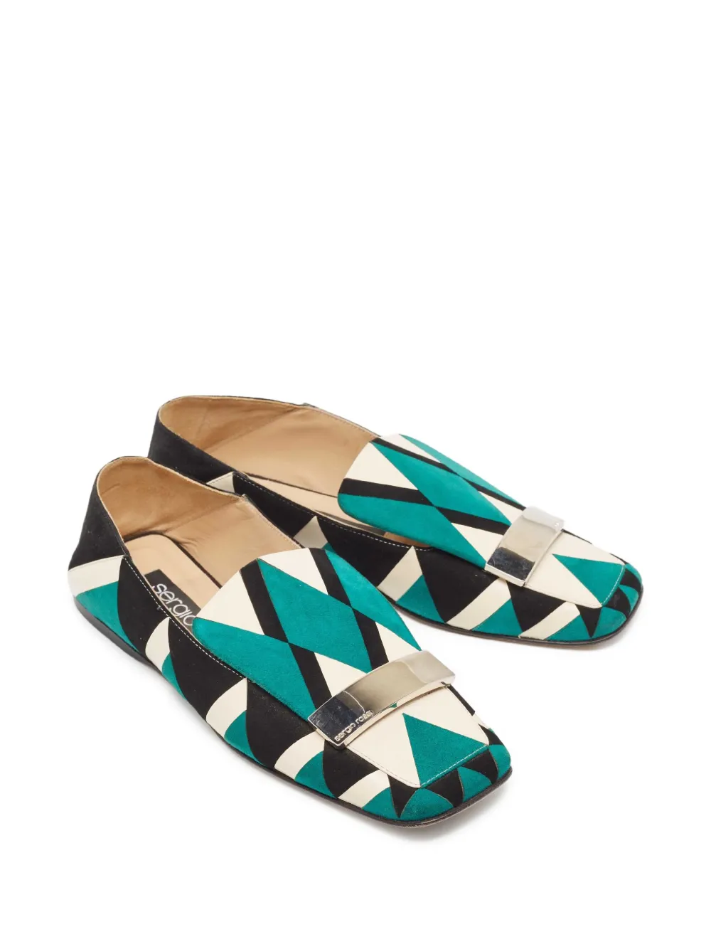 Sergio Rossi Vintage Pre-owned geometric-pattern ballet flats | Image 2