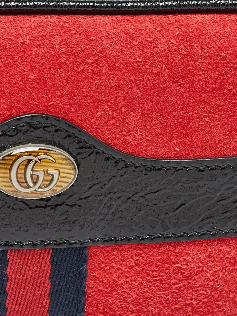 Pre-owned Gucci Suede Panelled Belt Bag In Red