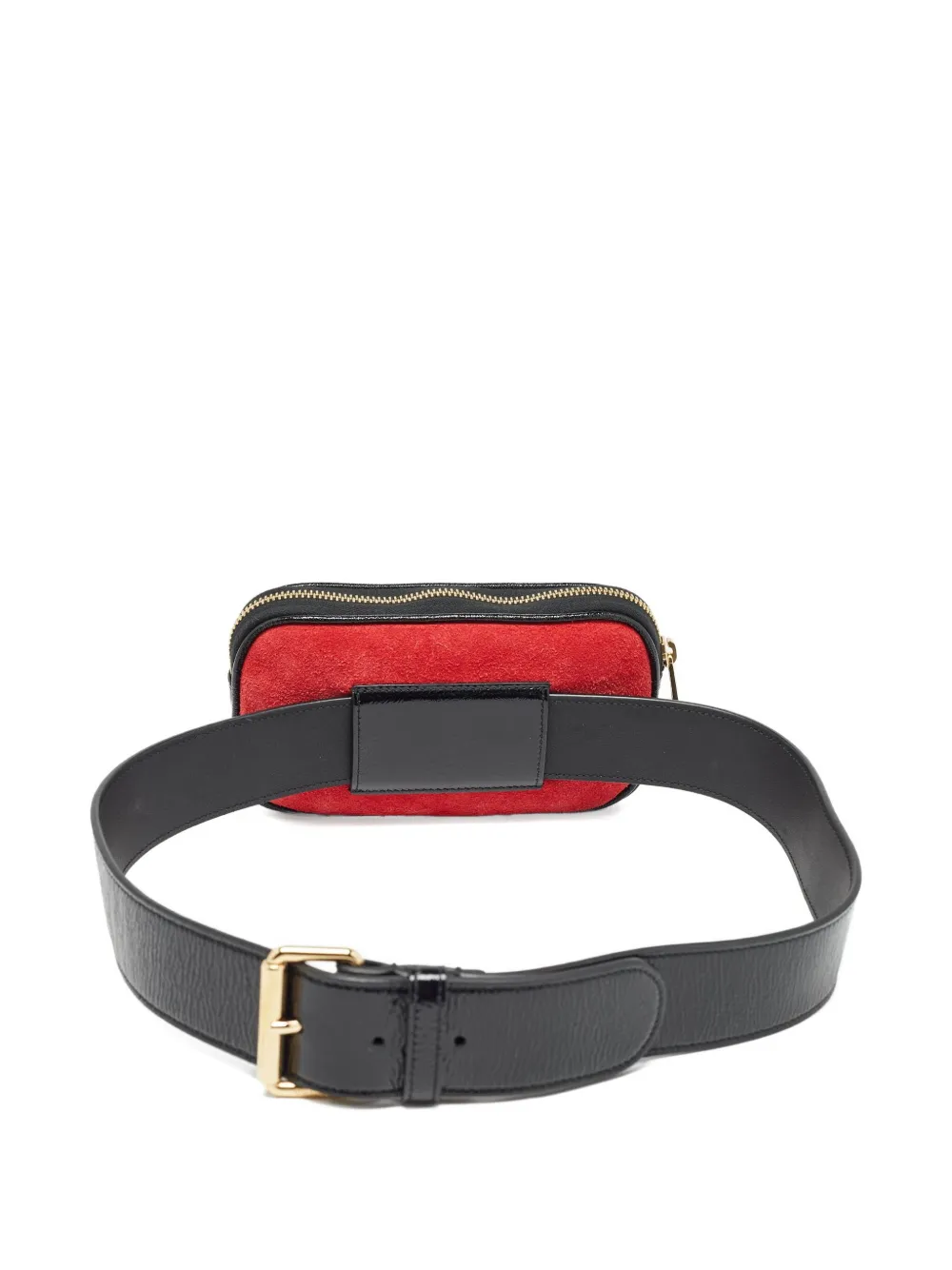 Pre-owned Gucci Suede Panelled Belt Bag In Red