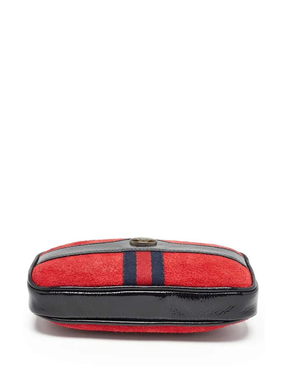 Pre-owned Gucci Suede Panelled Belt Bag In Red