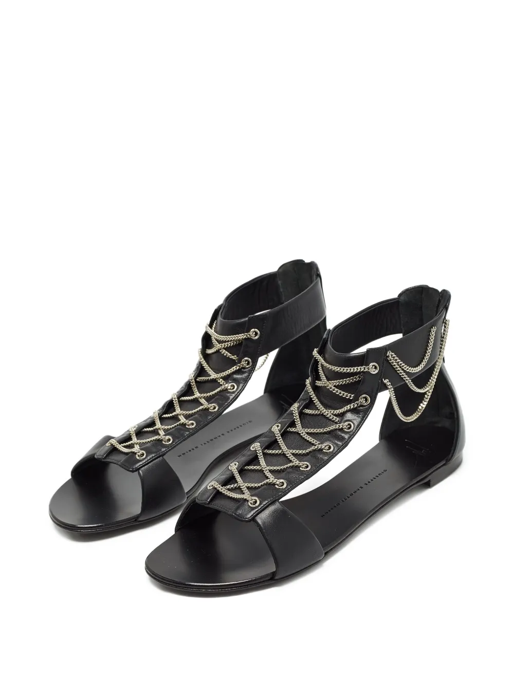 Giuseppe Zanotti Vintage Sandalen verfraaid met ketting - Zwart