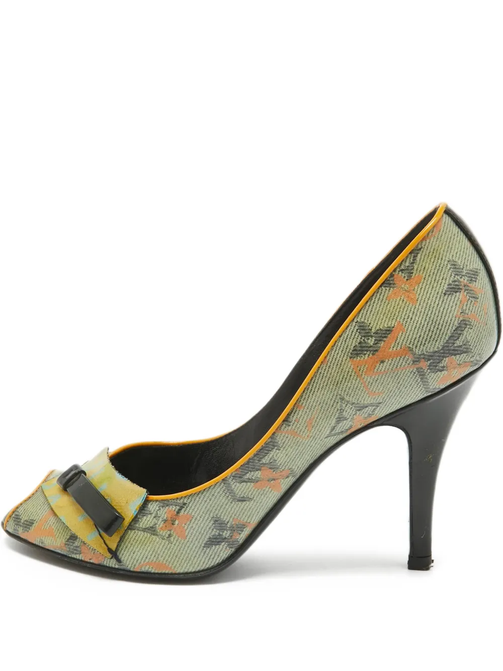 110mm Monogram-canvas pumps