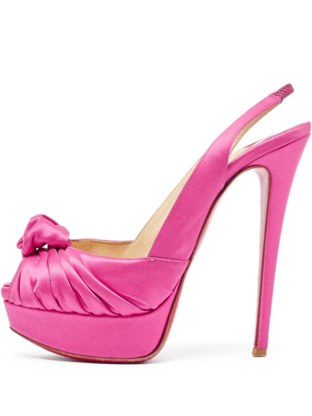 Pre-owned Christian Louboutin 145mm Satin Pumps
