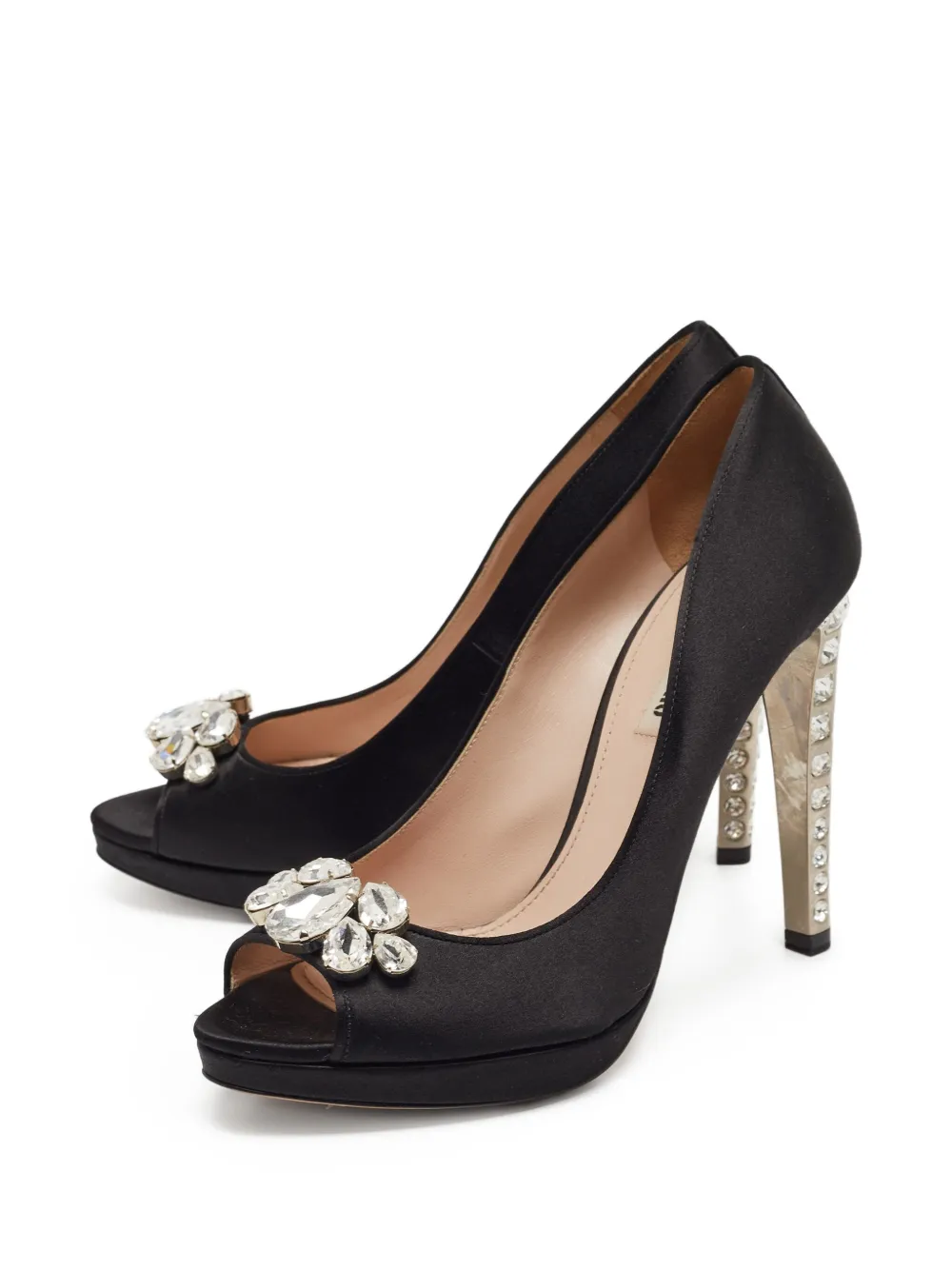 Miu Miu Pre-Owned 120mm crystal-embellished satin pumps | Shoes | Image 2