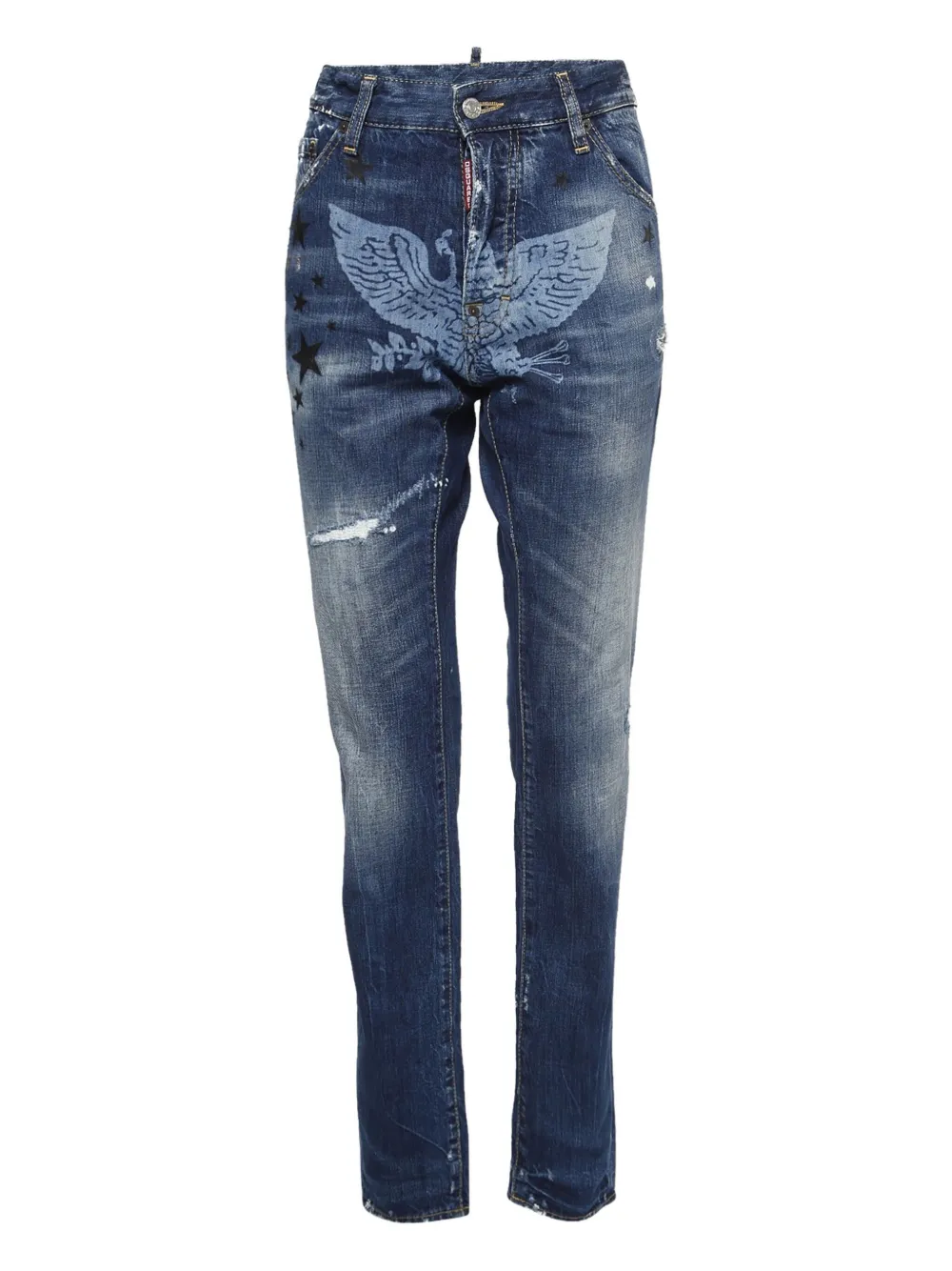 Pre-owned Dsquared2 Distressed Straight-leg Jeans