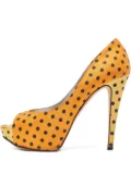 Gina 100mm polka-dot print heeled pumps - Orange