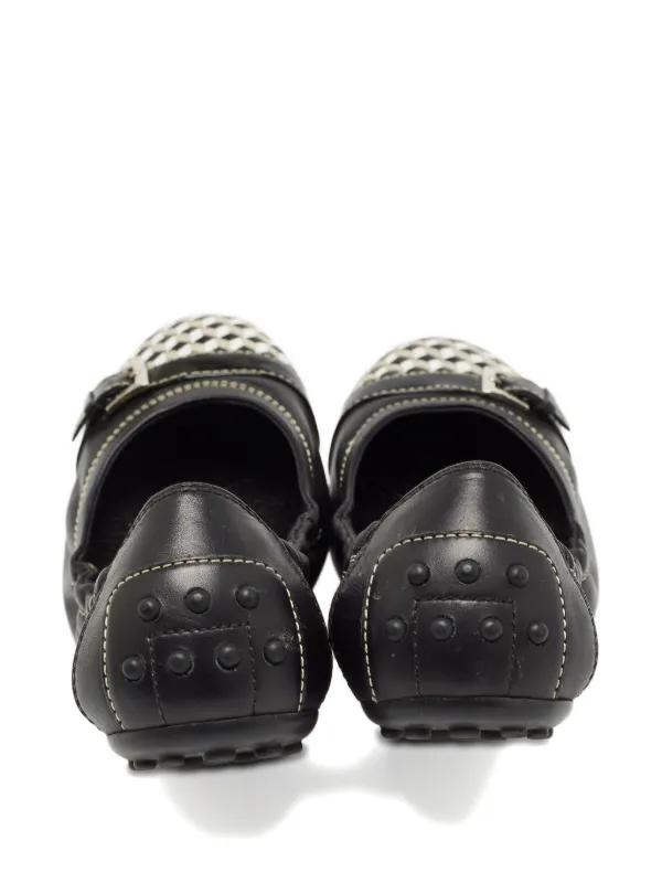 Tod's Vintage チェッカーフラットシューズ | ブラック | FARFETCH JP