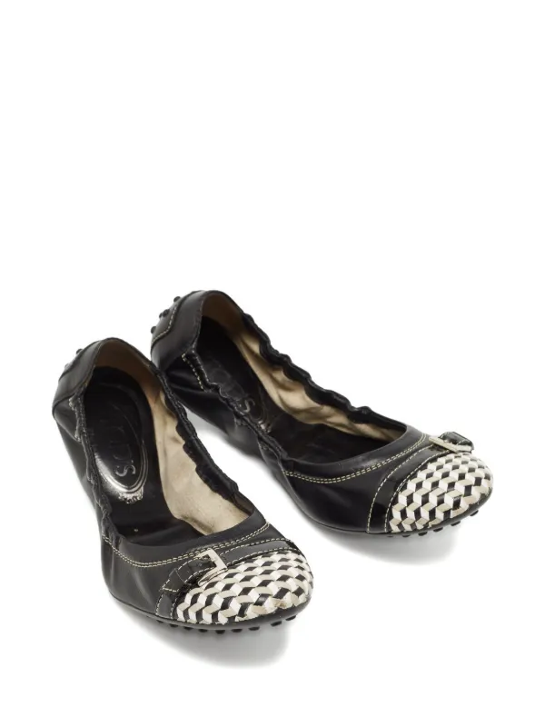 Tod's Vintage チェッカーフラットシューズ | ブラック | FARFETCH JP